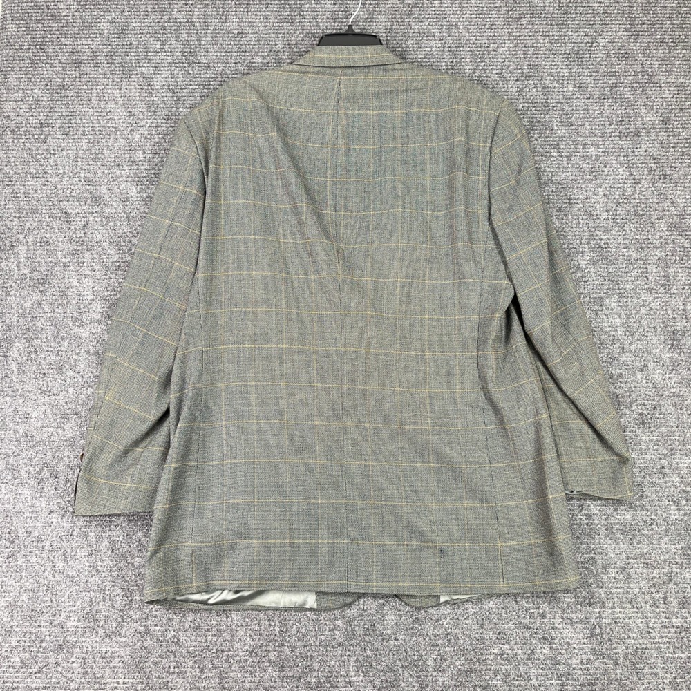Bill Blass Windowpane Gorpcore Preppy Plaid Wool Blazer Jacket Mens 42 - Picture 7 of 14